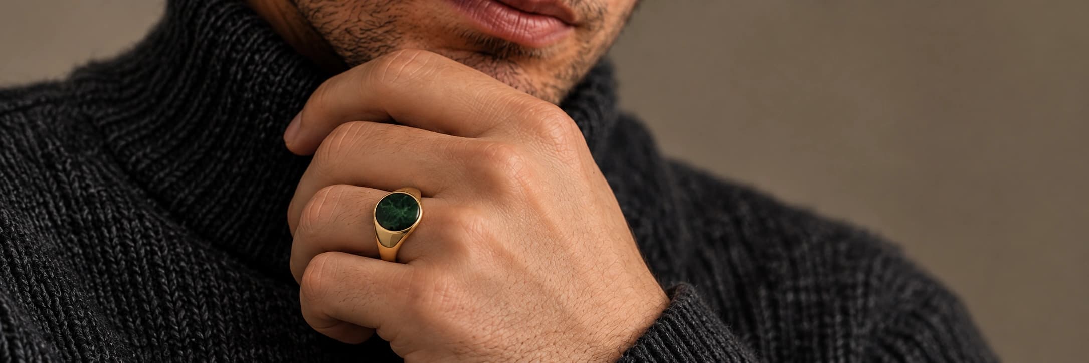 Close-up of the ring worn on a hand